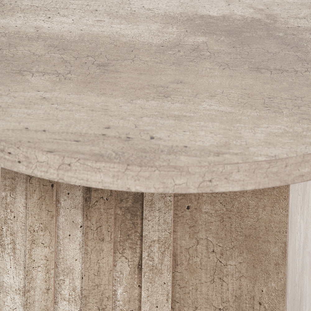 Elkton Concrete Effect Groove Detail Side Table